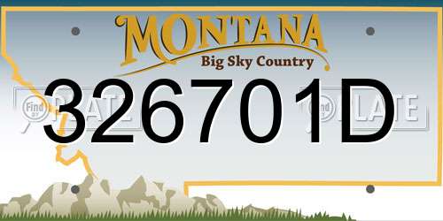 326701D Montana License Plate