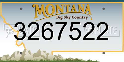 3267522 Montana License Plate