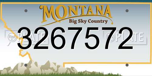 3267572 Montana License Plate
