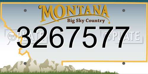 3267577 Montana License Plate