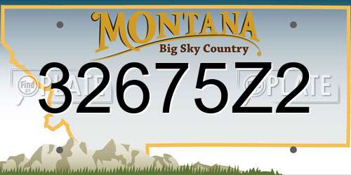 32675Z2 Montana License Plate