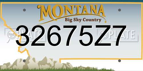 32675Z7 Montana License Plate