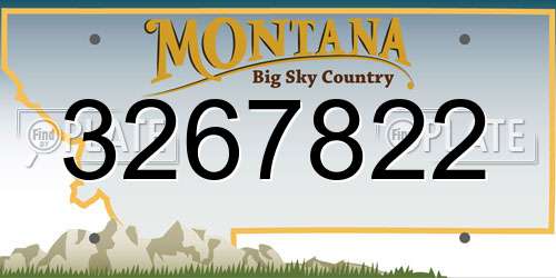 3267822 Montana License Plate