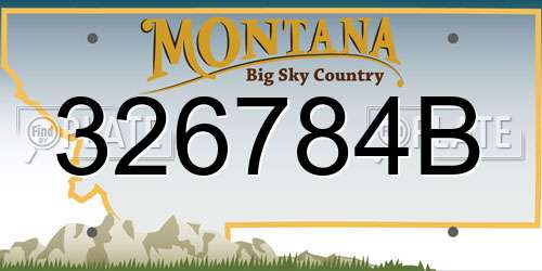326784B Montana License Plate