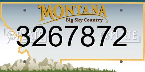 3267872 Montana License Plate