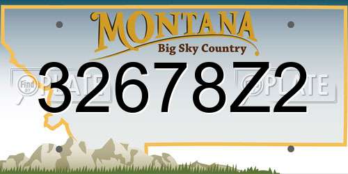 32678Z2 Montana License Plate