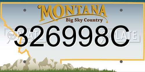 326998C Montana License Plate