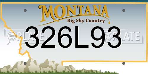 326L93 Montana License Plate