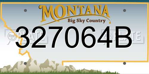 327064B Montana License Plate