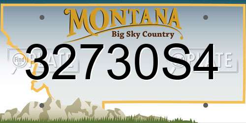 32730S4 Montana License Plate