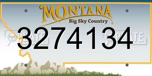 3274134 Montana License Plate
