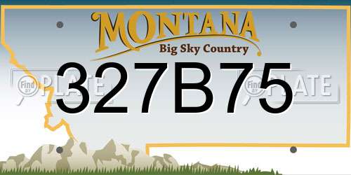 327B75 Montana License Plate