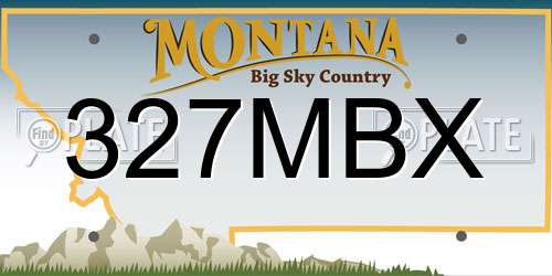 327MBX Montana License Plate