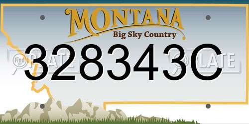 328343C Montana License Plate