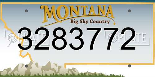 3283772 Montana License Plate