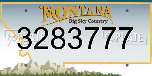 3283777 Montana License Plate