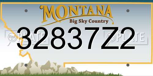 32837Z2 Montana License Plate