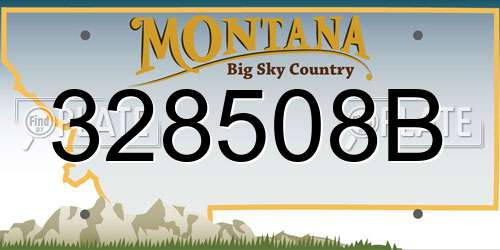 328508B Montana License Plate