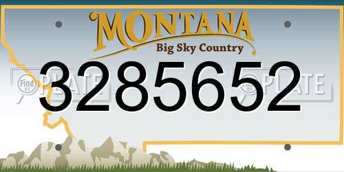 3285652 Montana License Plate