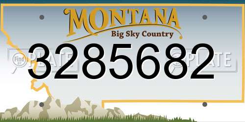 3285682 Montana License Plate