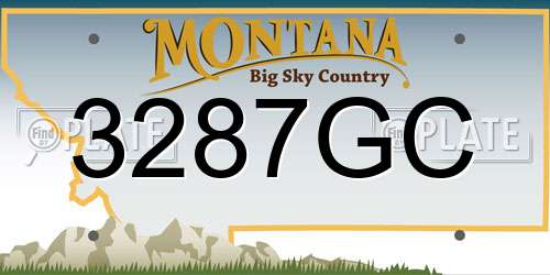 3287GC Montana License Plate