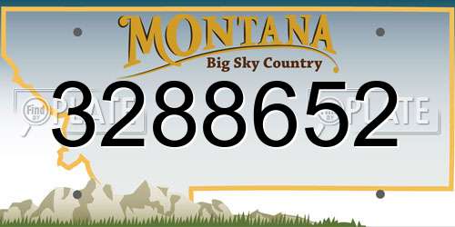 3288652 Montana License Plate