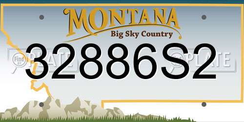 32886S2 Montana License Plate