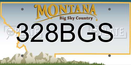 328BGS Montana License Plate