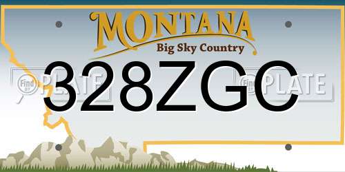 328ZGC Montana License Plate