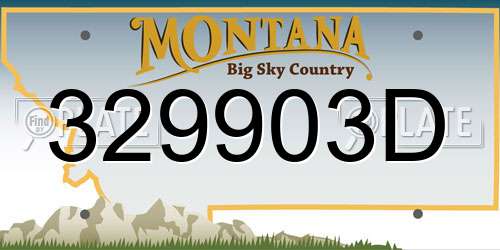 329903D Montana License Plate