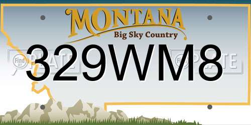 329WM8 Montana License Plate