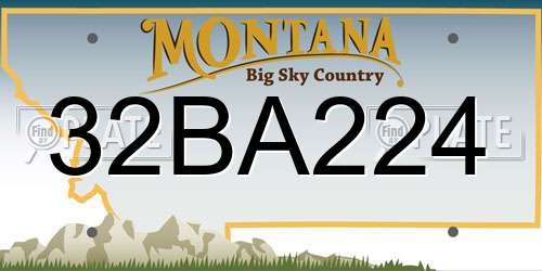 32BA224 Montana License Plate
