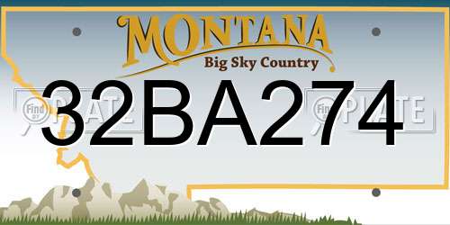 32BA274 Montana License Plate
