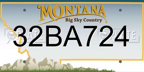 32BA724 Montana License Plate