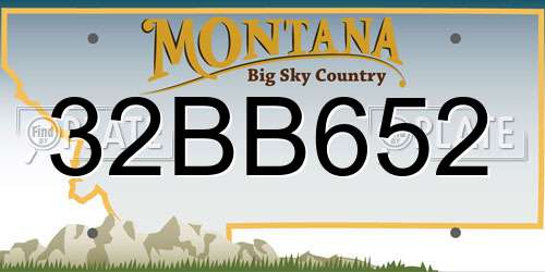 32BB652 Montana License Plate