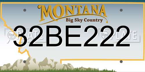 32BE222 Montana License Plate