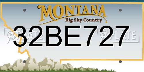 32BE727 Montana License Plate