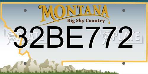 32BE772 Montana License Plate