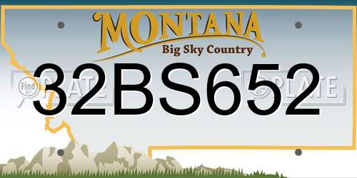 32BS652 Montana License Plate