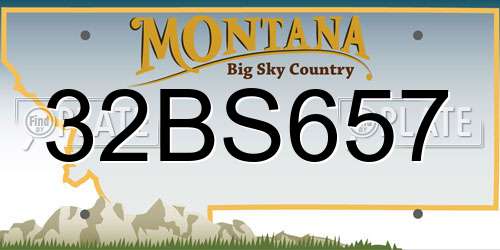 32BS657 Montana License Plate