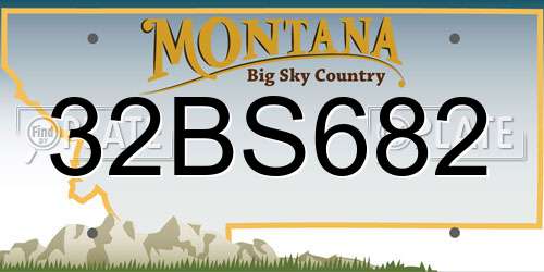 32BS682 Montana License Plate
