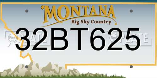 32BT625 Montana License Plate