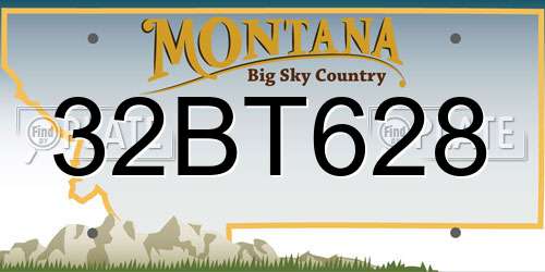 32BT628 Montana License Plate