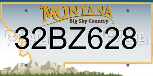 32BZ628 Montana License Plate