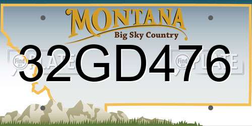 32GD476 Montana License Plate