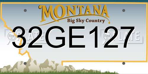 32GE127 Montana License Plate