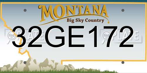 32GE172 Montana License Plate