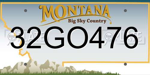32GO476 Montana License Plate