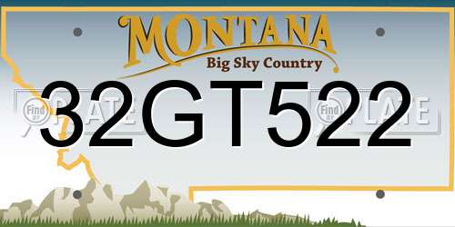 32GT522 Montana License Plate