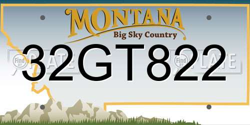 32GT822 Montana License Plate